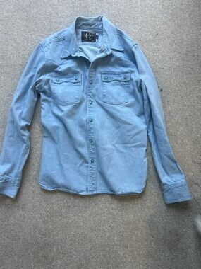 Freenote Cloth Western Denim Shirt Medium Turquoise Snap NWOT $320